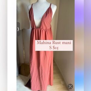 Mahina Rust Maxi Dress EUC size Small